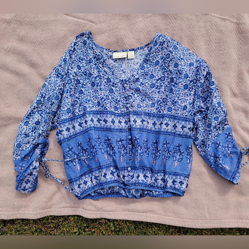 Floral Blue Women's Top